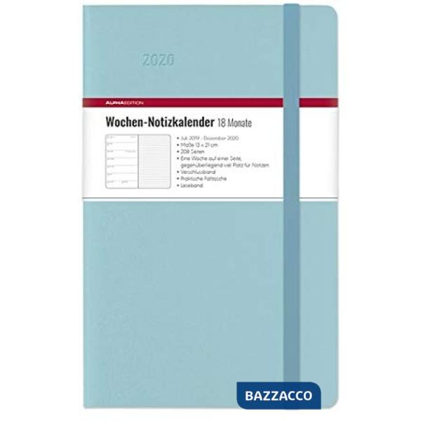 Agenda settimanale 13x21 cm 18 mesi azure 2020