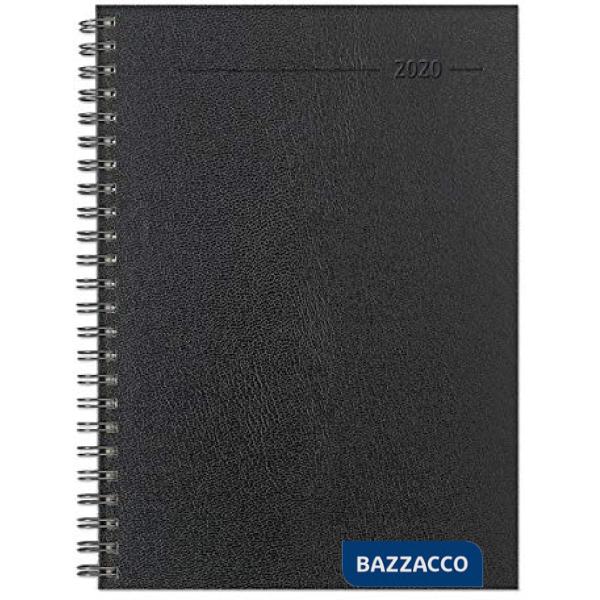 Agenda settimanale 15x21 cm spiralata balacron nera 2020