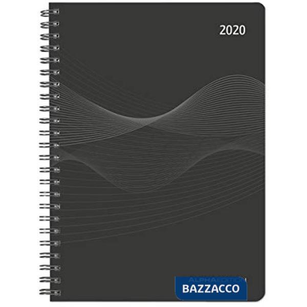 Agenda settimanale 15x21 cm spiralata nera 2020