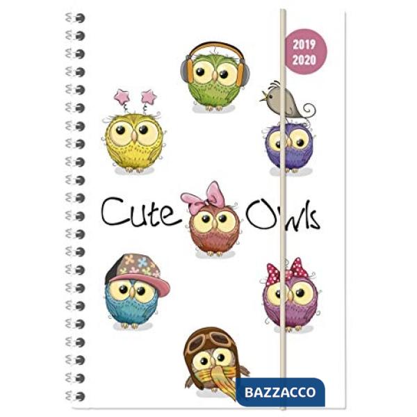 Collegetimer A5 cute owls ringbuch 2019-2020