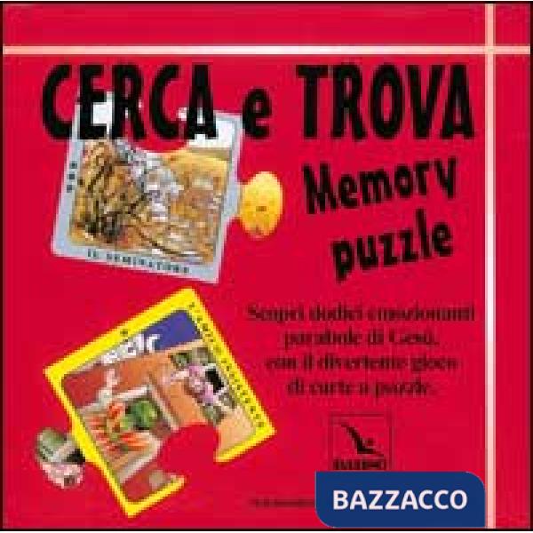 Cerca e trova. Memory puzzle. Scatola gioco