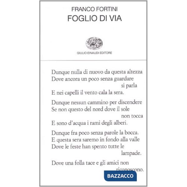 Foglio di via e altri versi