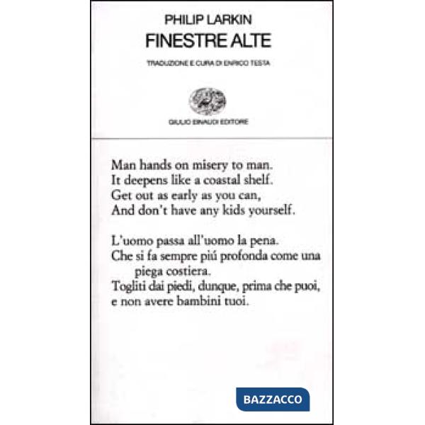 Finestre alte. Testo inglese a fronte