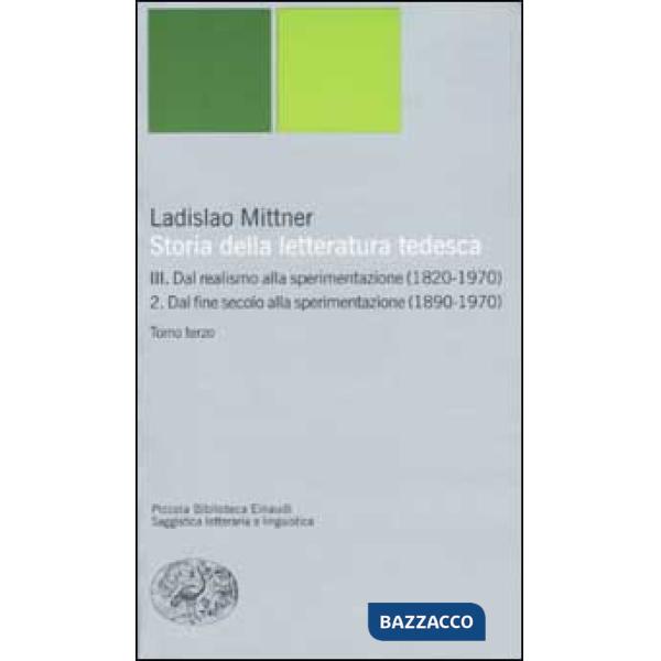 Storia della letteratura tedesca. Vol. III: Dal realismo alla sperimentazione (1