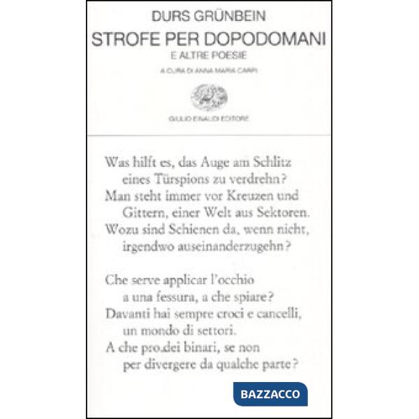 Strofe per dopodomani e altre poesie