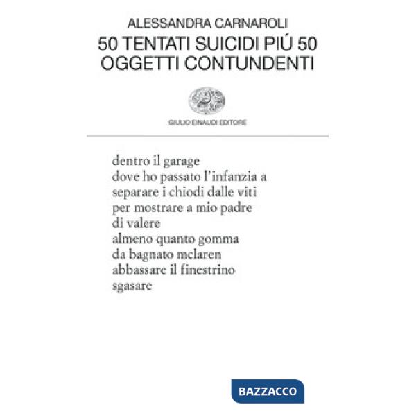 50 tentati suicidi più 50 oggetti contundenti