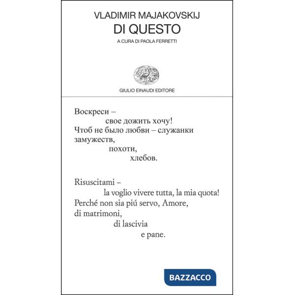 Di questo. Testo originale a fronte