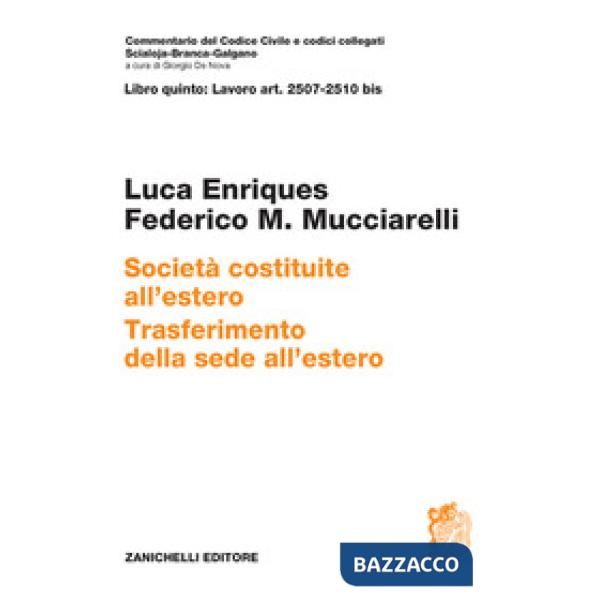 ART. 2507-2510 BIS SOCIETA' COSTITUITE ALL'ESTERO