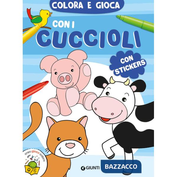 Colora e gioca con i cuccioli. Con adesivi. Ediz. a colori