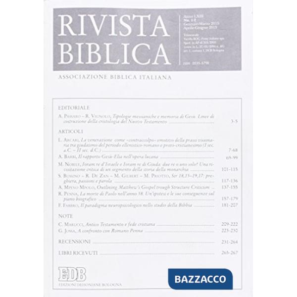 Rivista biblica (2015). Vol. 1-2