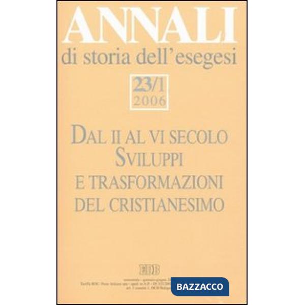 Annali di storia dell'esegesi (2006). Vol. 23/1
