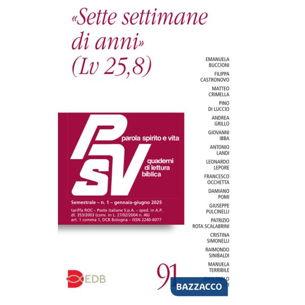 Parola spirito e vita. Quaderni di lettura biblica (2025). Vol. 1: «Sette settimane di anni»