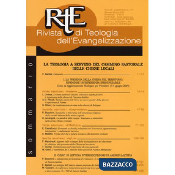 RTE Rivista di teologia dell'evangelizzazione. Supplemento (2020). Vol. 47