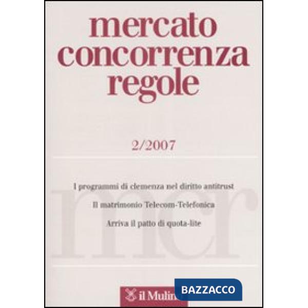 Mercato concorrenza regole n. 2/2007