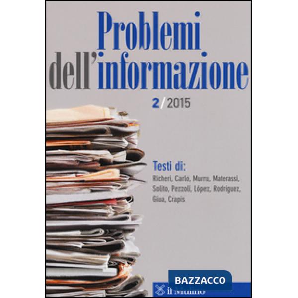 Problemi dell'informazione (2015). Vol. 2