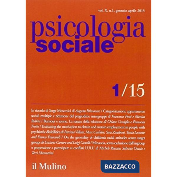 Psicologia sociale (2015). Vol. 1