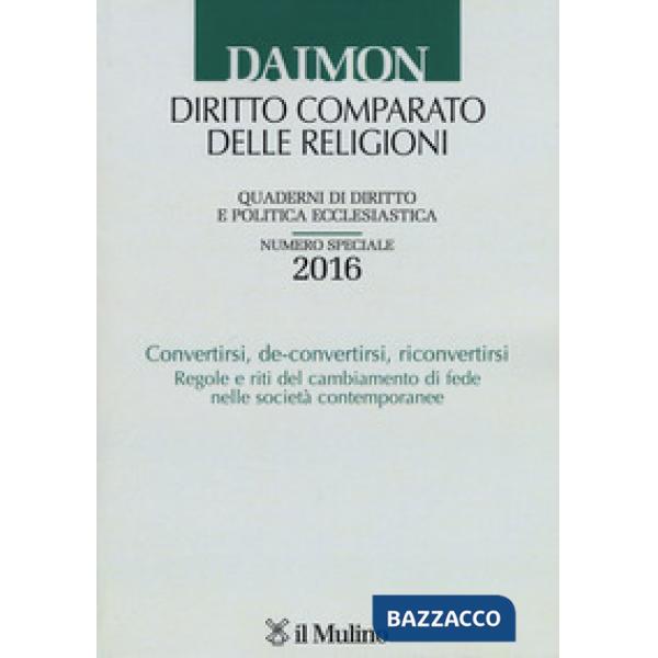 Daimon. Annuario di diritto comparato delle religioni (2016). Numero speciale