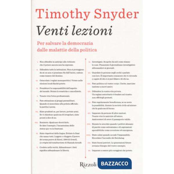 Venti lezioni. Per salvare la democrazia dalle malattie della politica
