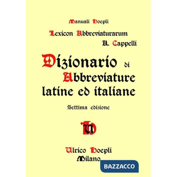 Dizionario di abbreviature latine ed italiane