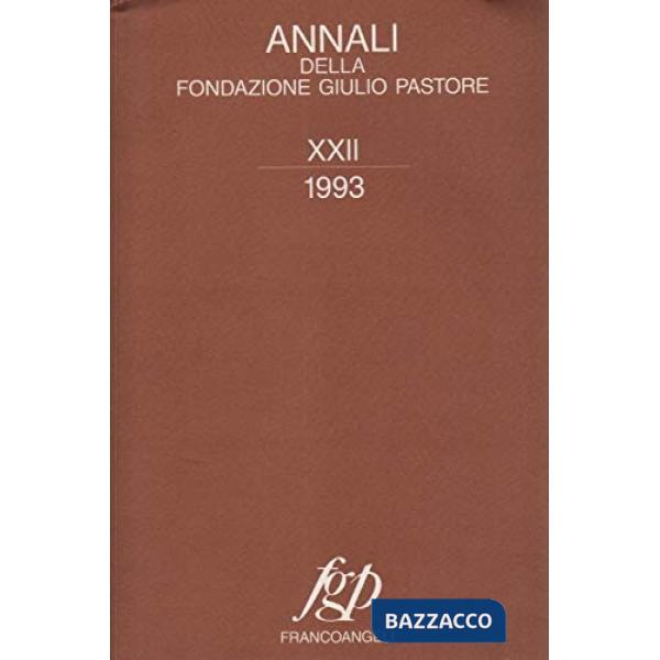 Annali - Volume XXII - 1993