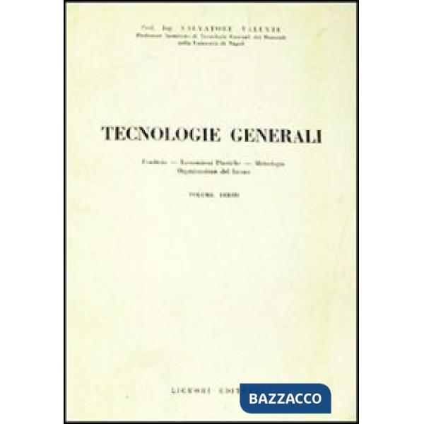 Tecnologie generali. Vol. 3