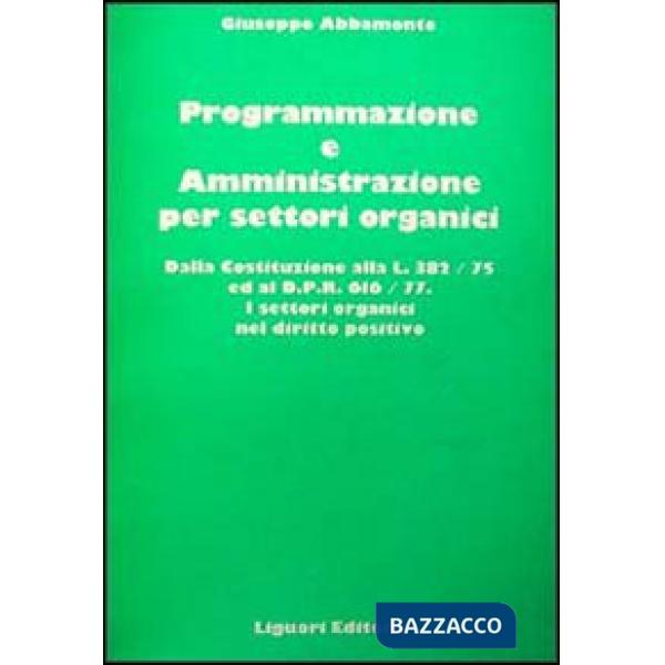 Programmazione e amministrazione per settori organici