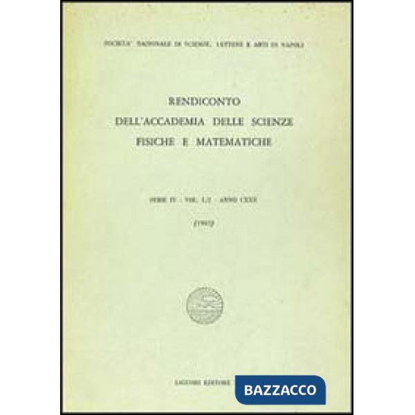 Rendiconto dell'Accademia delle scienze fisiche e matematiche. Serie IV. Vol. 50: Anno 1983