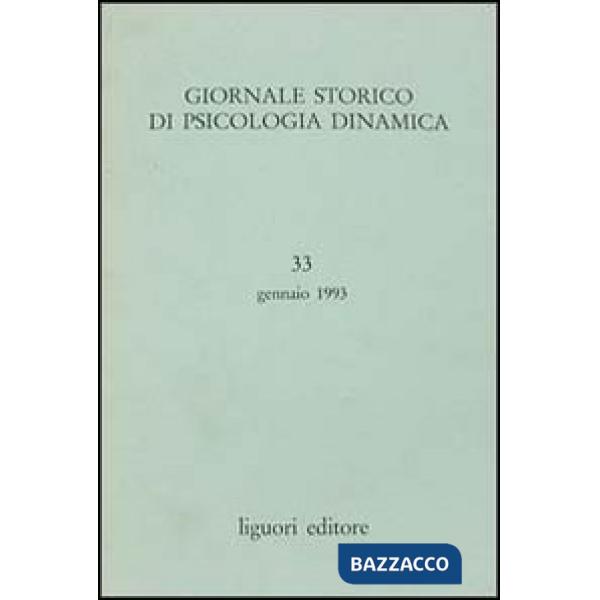 Giornale storico di psicologia dinamica. Vol. 33