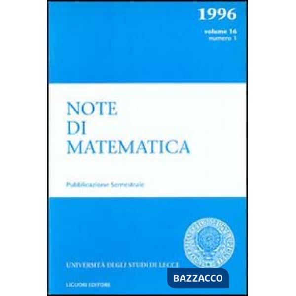 Note di matematica. Vol. 16/1