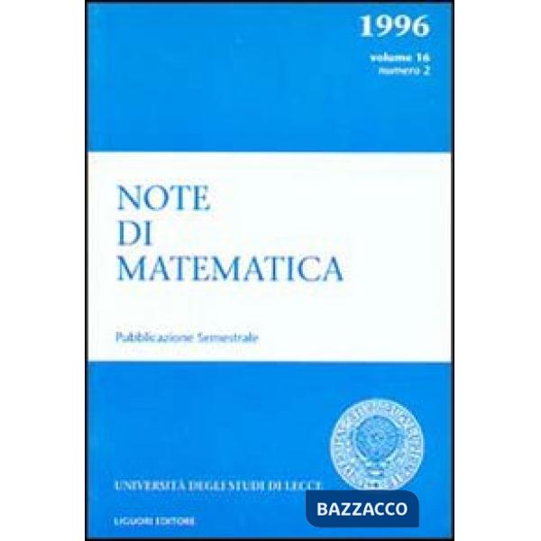 Note di matematica. Vol. 16/2