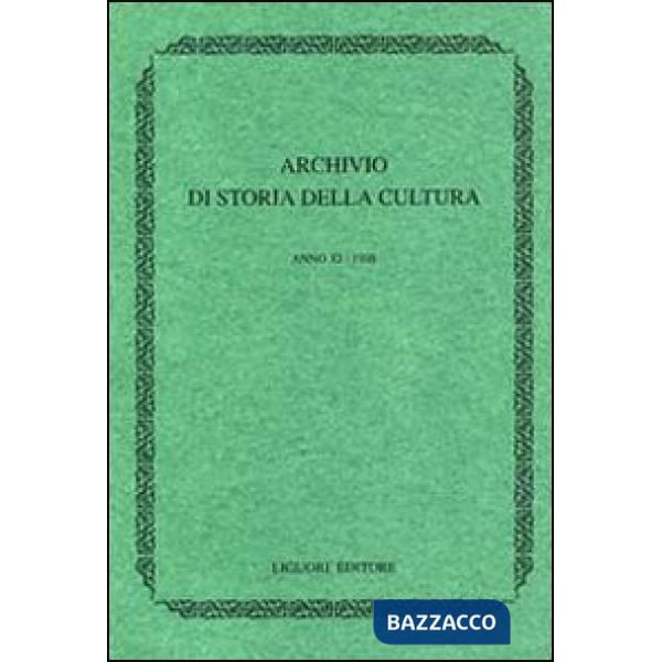 Archivio di storia della cultura (1998)