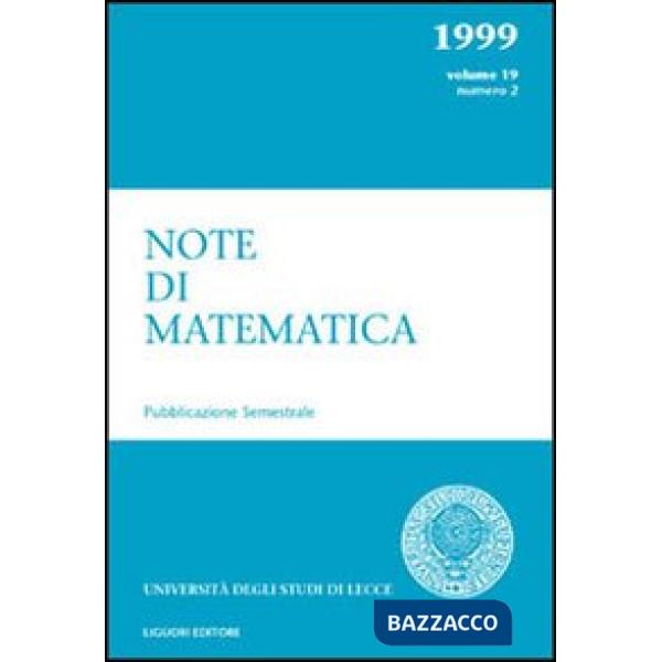 Note di matematica. Vol. 19/2