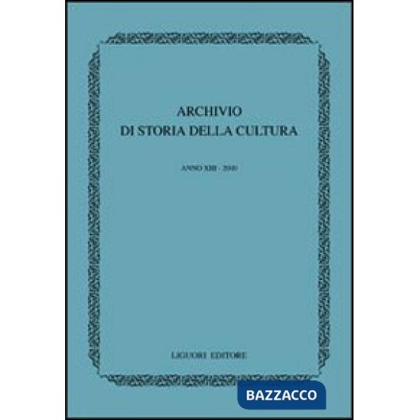 Archivio di storia della cultura (2000)