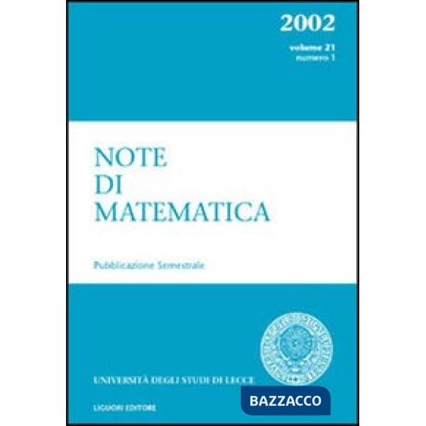 Note di matematica. Vol. 21