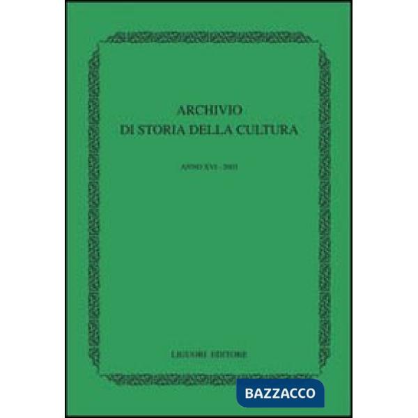 Archivio di storia della cultura (2003)