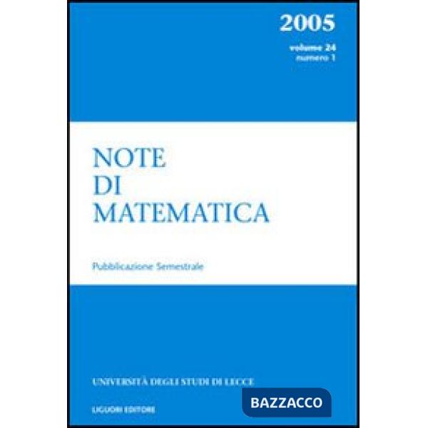 Note di matematica. Vol. 24