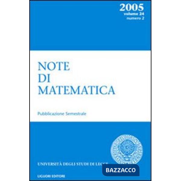 Note di matematica. Vol. 24/2