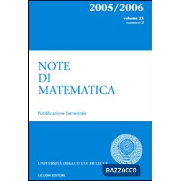 Note di matematica. Vol. 25/2