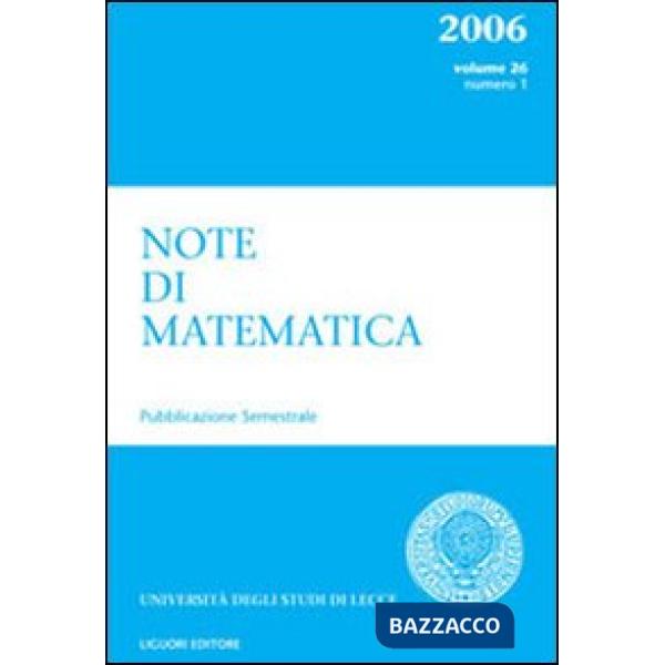 Note di matematica. Vol. 26/1