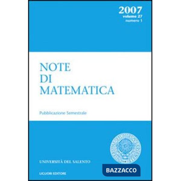 Note di matematica. Vol. 27/1