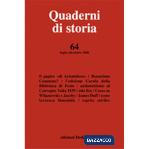 Quaderni di storia n. 63/06
