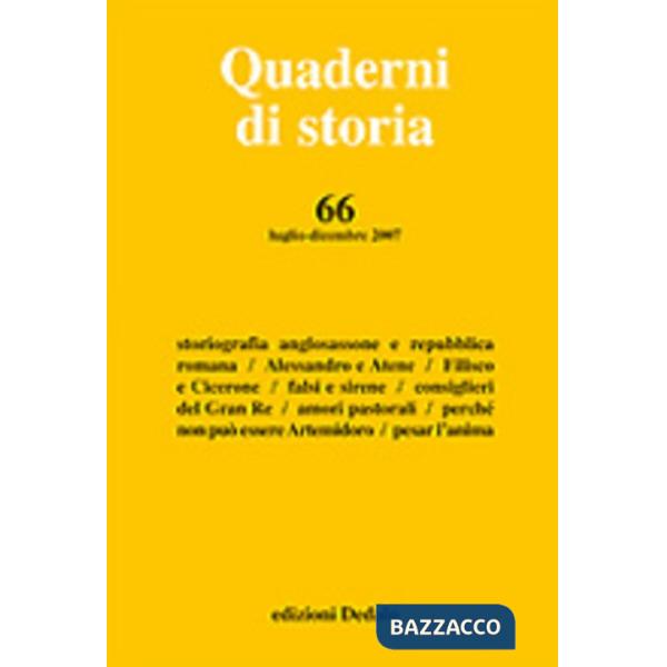 Quaderni di storia n. 66/07