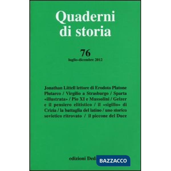 Quaderni di Storia n. 76/2012 (luglio/dicembre)