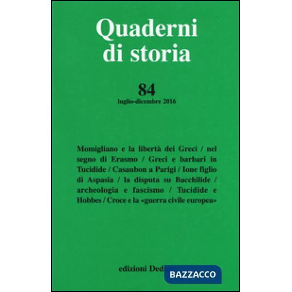 Quaderni di storia (2016). Vol. 84