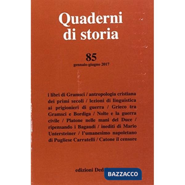 Quaderni di storia (2017). Vol. 85