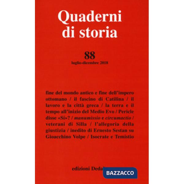 Quaderni di storia (2018). Vol. 88: Luglio-Dicembre
