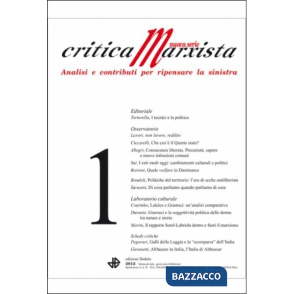 Critica marxista (2012). Vol. 1