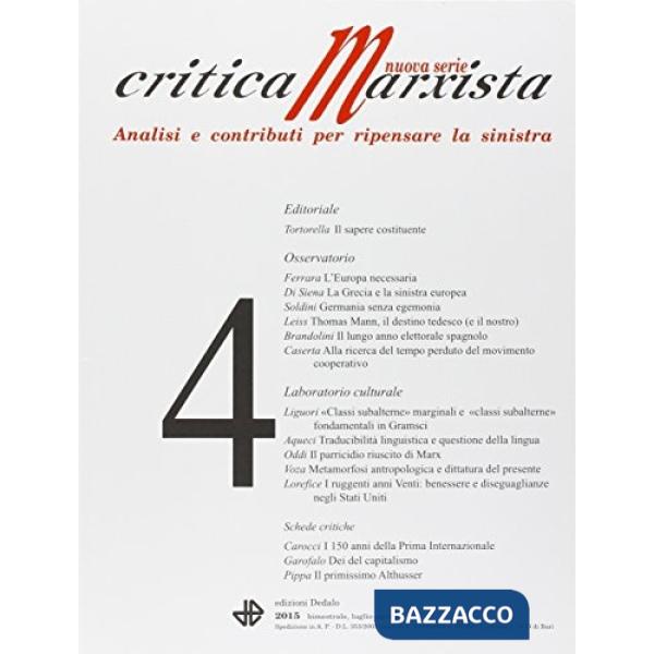 Critica marxista (2015). Vol. 4