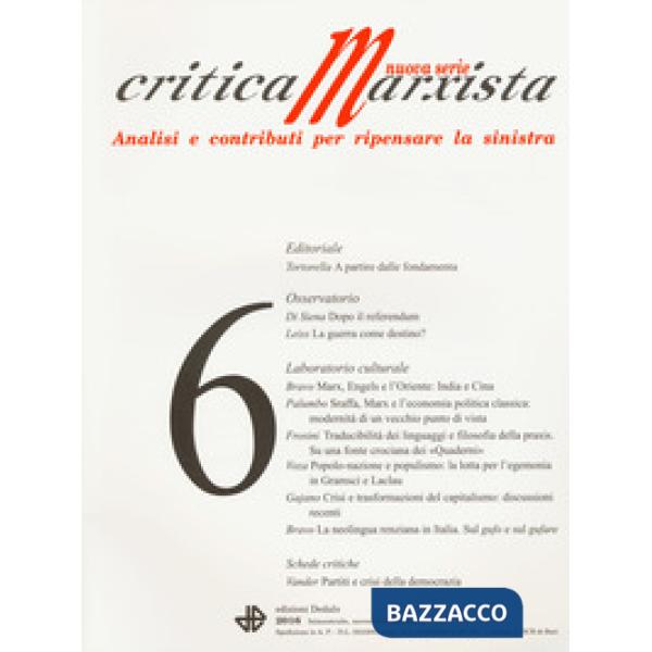 Critica marxista (2016). Vol. 6
