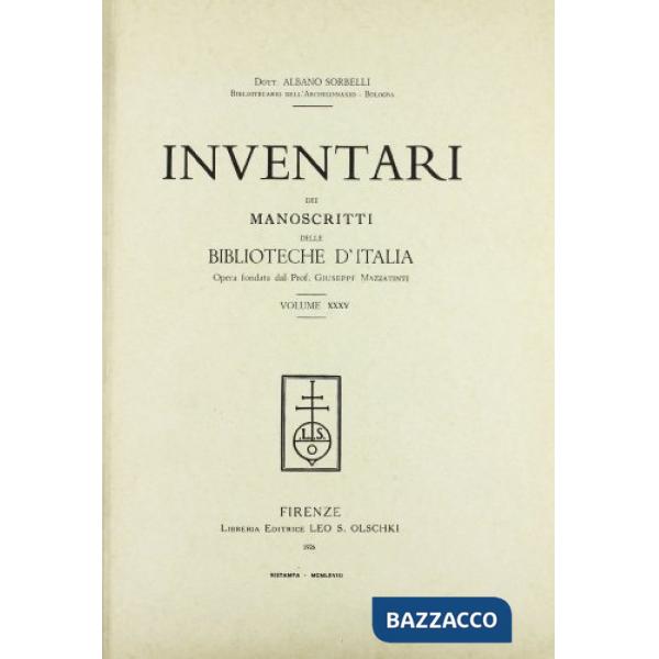 Inventari dei manoscritti delle biblioteche d'Italia. Vol. 35: Pesaro